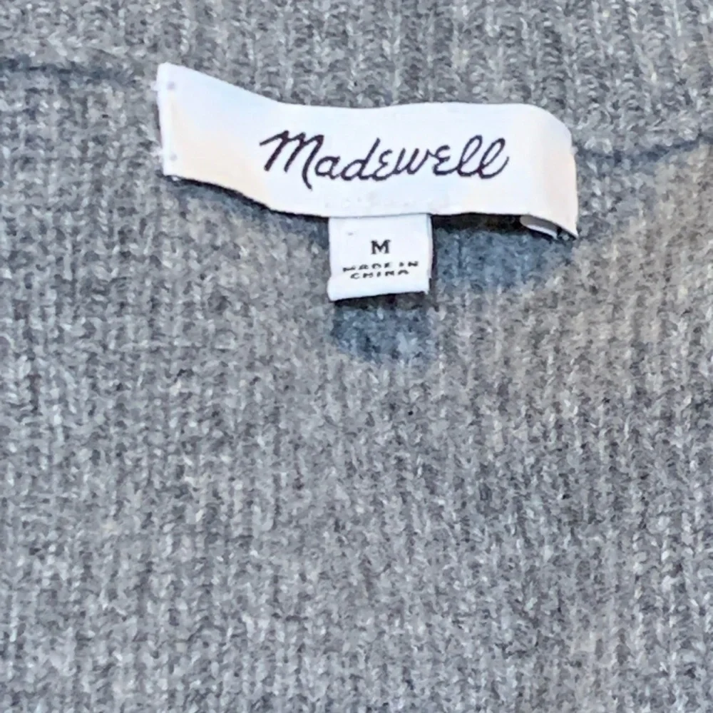 Madewell Lace Up Pullover Grey Sweater Size Small 100% Merino Wool Size M - Picture 5 of 8